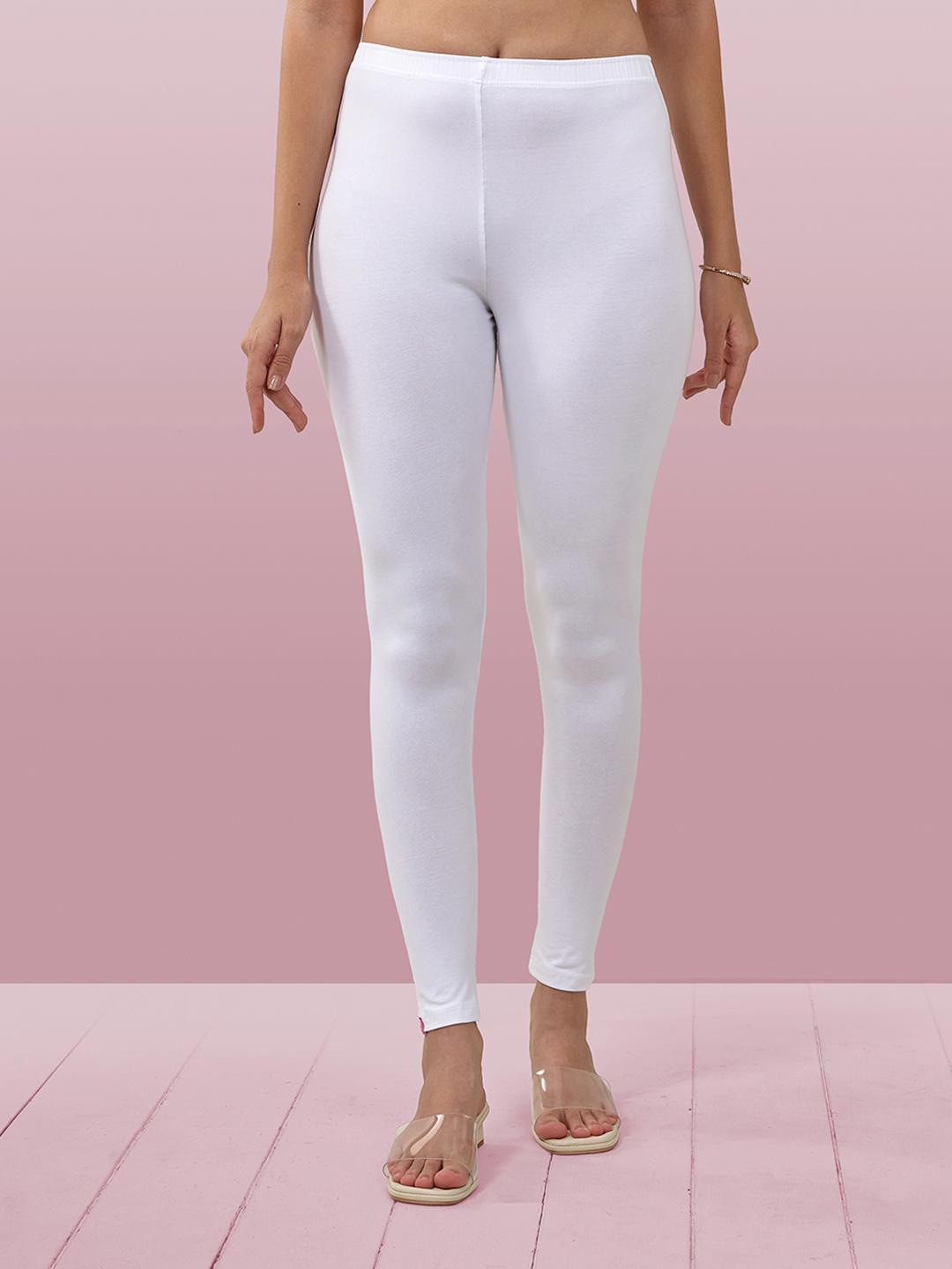 women white solid ankle length leggings women white solid ankle length leggings